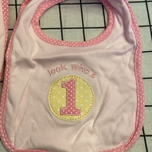 Baby girl 1st birthday bib
